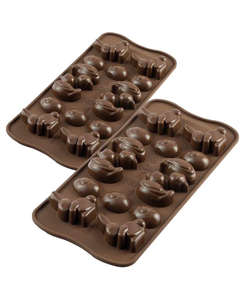 2 stampi in silicone per cioccolato pasquale