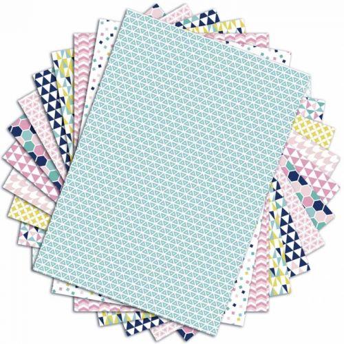 48 scrapbooking sheets Pastel geometric - A4