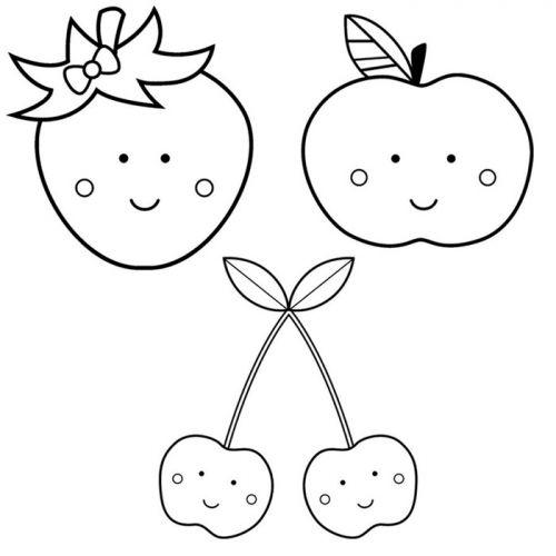 Kit 3 wooden pads - Adorable fruits