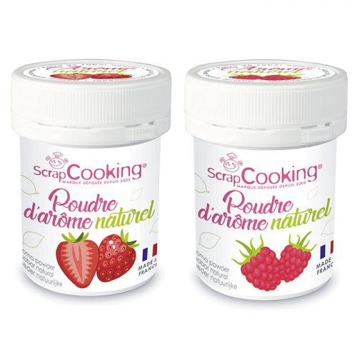 Ar?mes alimentaires naturels en poudre - fraise et framboise - 2 x 15 g