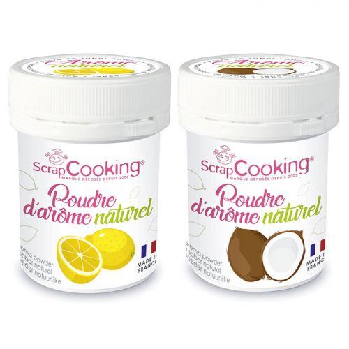 Arômes alimentaires naturels en poudre - citron et noix de coco - 2 x 15 g