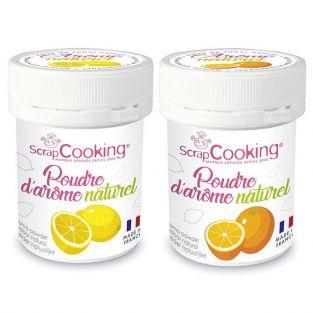 Arômes alimentaires naturels en poudre - citron et orange - 2 x 15 g
