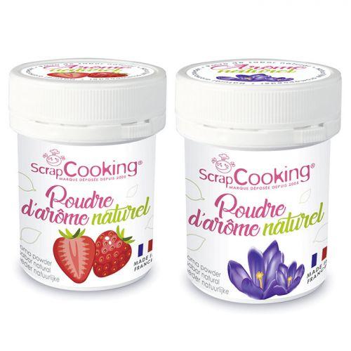 Ar?mes alimentaires naturels en poudre - fraise et violette - 2 x 15 g