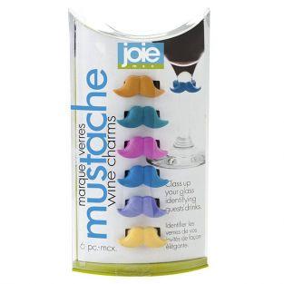 6 silicone glass markers - Mustache