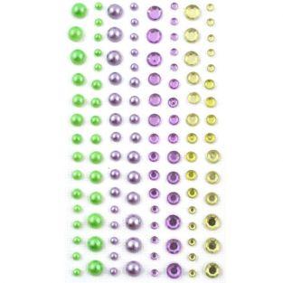  120 perles violet-vert 