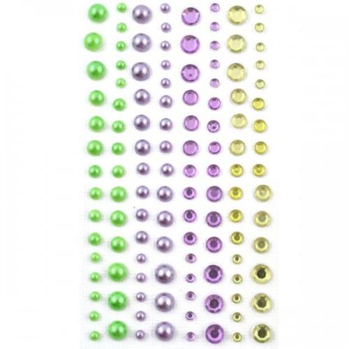  120 perles violet-vert 