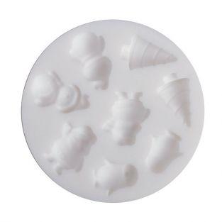 Mini silicone mold for polymer paste - Christmas