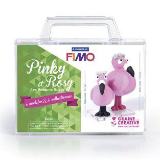 FIMO Box My first figurine - Pinky & Rosy the flamingos