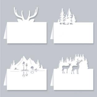 Tarjetas de ubicación para la mesa de Navidad - Bosque