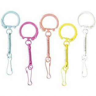 10 key chains with multicolored carabiners - 25 x 80 mm