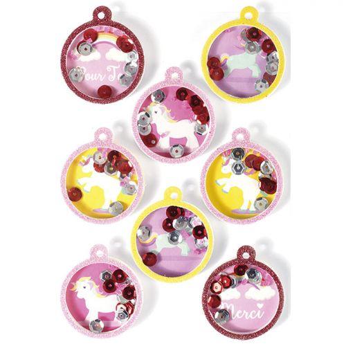3D stickers x 8 - Balls Unicorn 4,5 cm