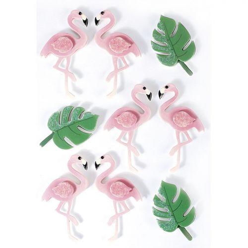 9 pegatinas 3D - Flamingos 5,5 cm