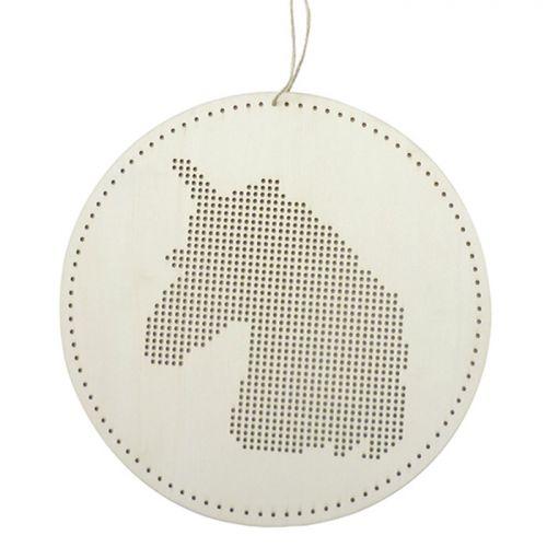 Wooden embroidery mobile - Unicorn 22 cm x 22 cm