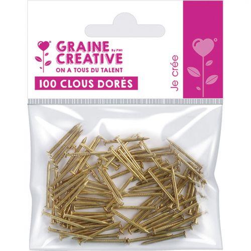 100 golden steel nails for String art - 20 mm