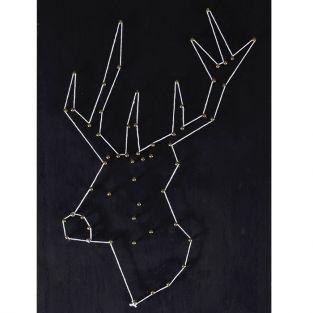 Cuadro negro de madera String Art - Ciervo 22 x 22 cm