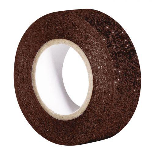 Masking tape 5m x 15 mm with glitter - brown