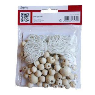 Wooden beads and yarn for Macrame