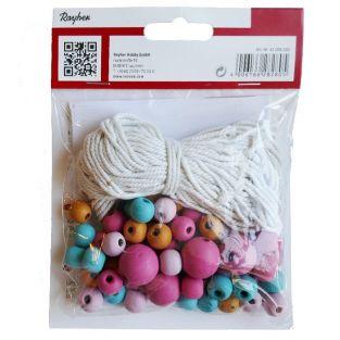 Kit perles de couleur et ficelles pour suspension en Macramé