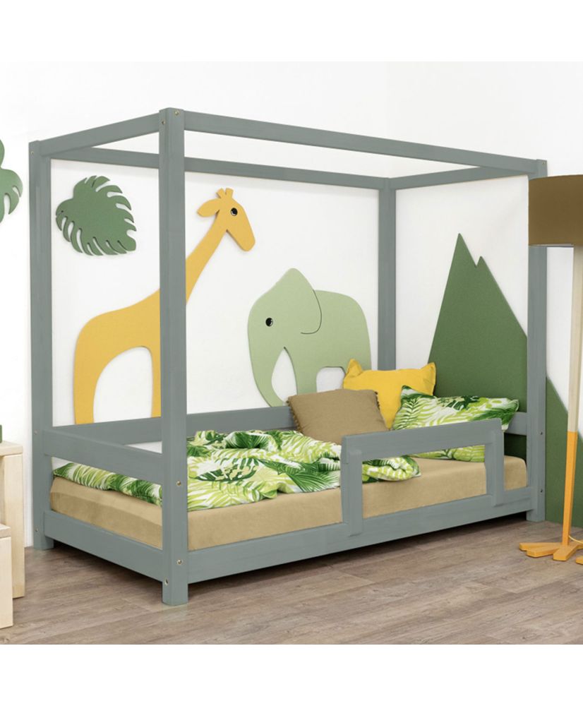 Children's house bed BUNKY 90 x sage green