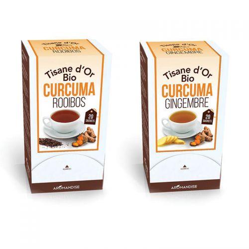 2 Organic herbal teas with Curcuma Ginger & Rooibos - 20 Bags