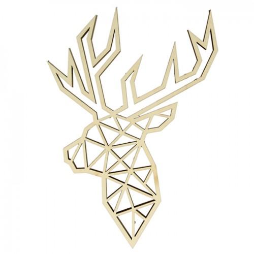 wooden deer head