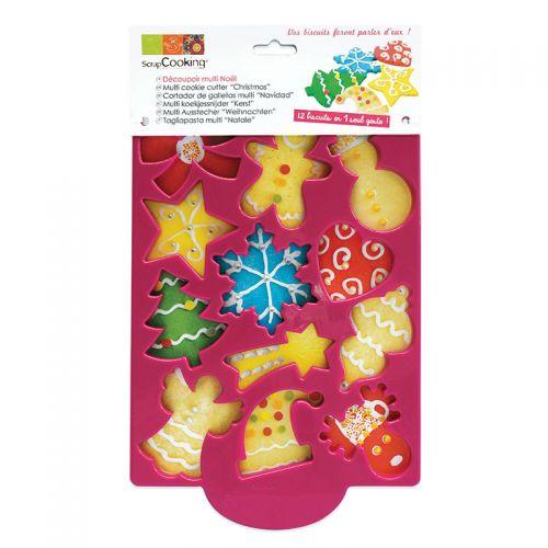 12 Christmas cookies cutter plate