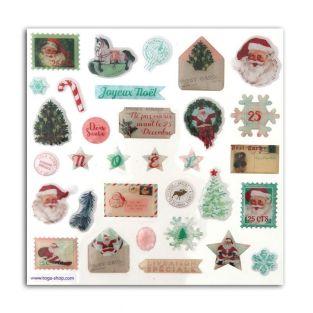 32 epoxy stickers for scrapbooking - Dear Santa