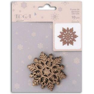 10 3D flakes with glitter - Pink Champagne