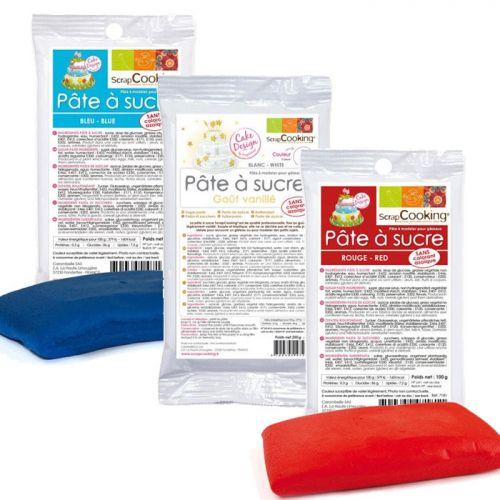 Sugar paste kit France - blue-white-red - 450 g