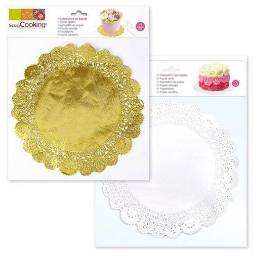 White and gold doilies Ø 26,5 cm