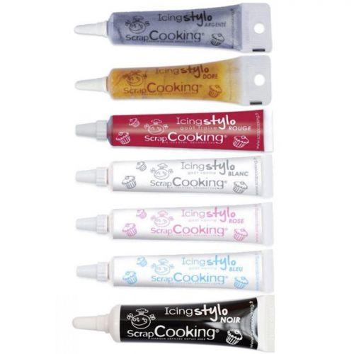 Kit 7 stylos de glaçage multicolores pour pâtisserie