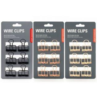 Wire binder clips x 18 - gold-silver-copper