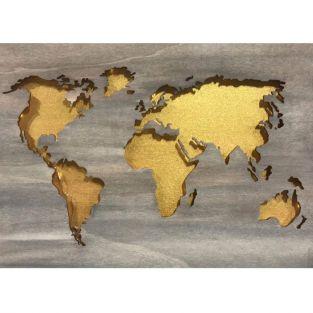 DIY wooden world map 42 x 29,7 cm