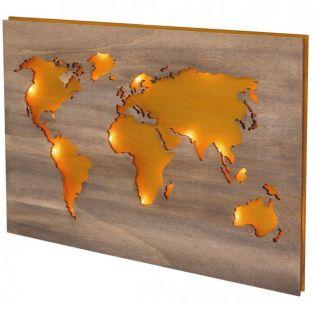 Mappemonde en bois à décorer 42 x 29,7 cm