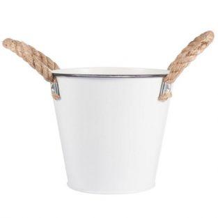 Mini zinc bucket Ø 13 cm x 12 cm - white