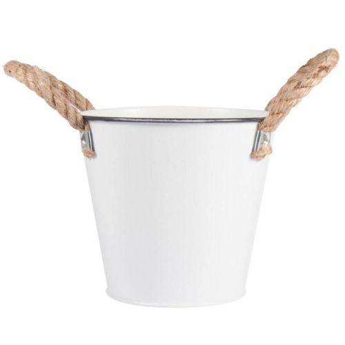 Mini zinc bucket Ø 10.5 cm x 10.5 cm - white
