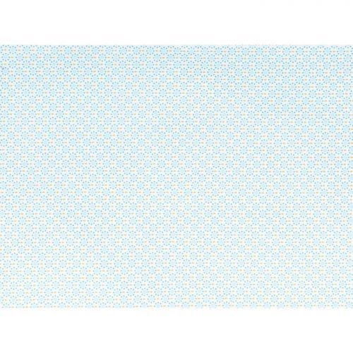Coupon de tissu 55 x 45 cm - Ronds bleu clair à pointillés bleus