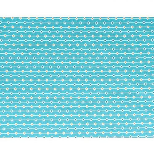 Cotton fabric 55 x 45 cm - light blue, orange, blue