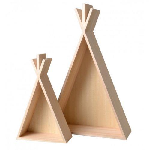 2 estantes de madera Tipi - 45 y 26 cm