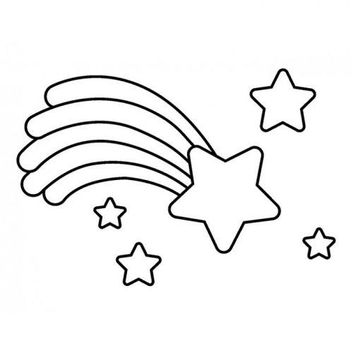 Wooden stamp Shooting star 3.6 x 2.6 cm