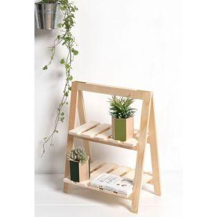 Wooden shelf with 2 levels 25 x 41 x 51 cm