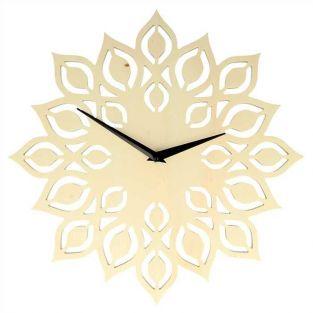 Horloge en bois fleur Ø 30 cm