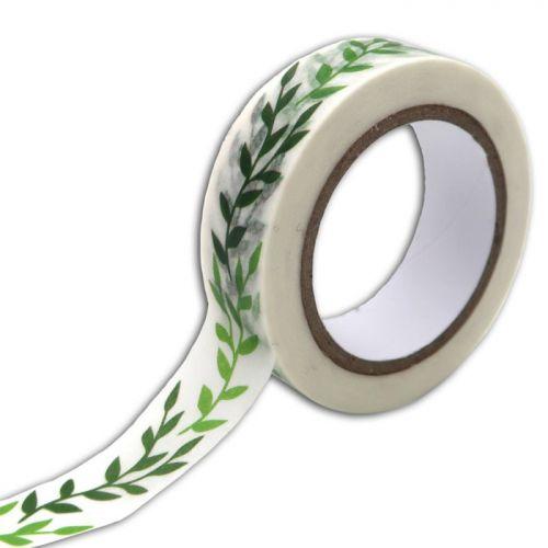 Masking tape 10 m x 1,5 cm - Feuillage vert