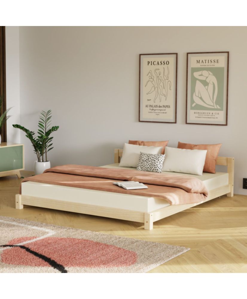 Skandinavisches Doppelbett aus Holz COMFY 200 x 200