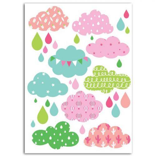 Fusible fabric 15 x 21 cm - Girly Clouds