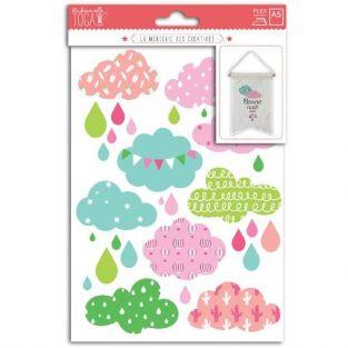 Fusible fabric 15 x 21 cm - Girly Clouds