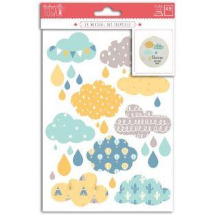 Fusible fabric 15 x 21 cm - Boy's Clouds