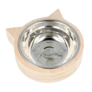 Cat's stainless steel bowl with cat head