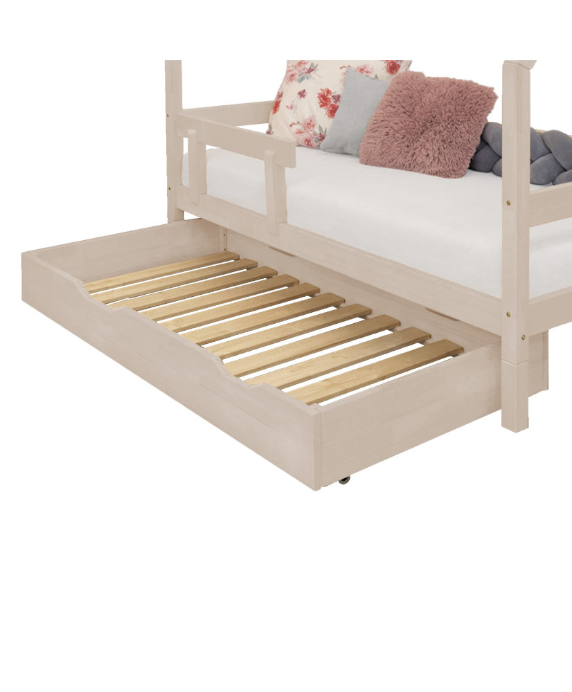 Cajón de cama 120 x 200 con somier BUDDY - beige