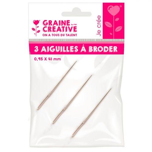 3 embroidery needles 4.1 cm x 0.95 mm
